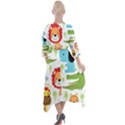 Seamless-pattern-vector-with-animals-cartoon Quarter Sleeve Wrap Front Maxi Dress View2