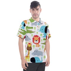 Seamless-pattern-vector-with-animals-cartoon Men s Polo Tee by uniart180623