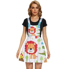 Seamless-pattern-vector-with-animals-cartoon Apron Dress by uniart180623