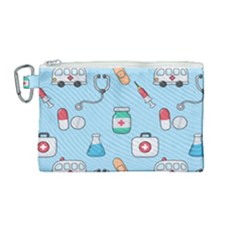 Medical-seamless-pattern Canvas Cosmetic Bag (medium) by uniart180623