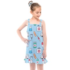 Medical-seamless-pattern Kids  Overall Dress by uniart180623