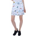 Cute-children-s-seamless-pattern-with-cars-road-park-houses-white-background-illustration-town Tennis Skirt View1