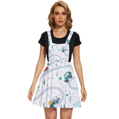 Cute-children-s-seamless-pattern-with-cars-road-park-houses-white-background-illustration-town Apron Dress by uniart180623