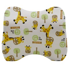 Vector-pattern-with-cute-giraffe-cartoon Velour Head Support Cushion by uniart180623