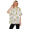 Vector-pattern-with-cute-giraffe-cartoon Women s Batwing Button Up Shirt View2