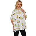 Vector-pattern-with-cute-giraffe-cartoon Women s Batwing Button Up Shirt View3