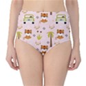 Cute-tiger-car-safari-seamless-pattern Classic High-Waist Bikini Bottoms View1