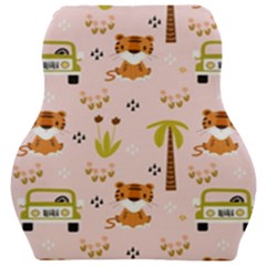 Cute-tiger-car-safari-seamless-pattern Car Seat Velour Cushion  by uniart180623