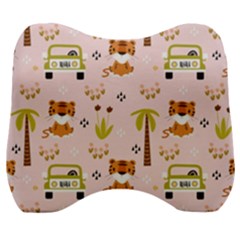 Cute-tiger-car-safari-seamless-pattern Velour Head Support Cushion by uniart180623