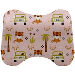 Cute-tiger-car-safari-seamless-pattern Head Support Cushion by uniart180623