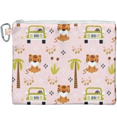 Cute-tiger-car-safari-seamless-pattern Canvas Cosmetic Bag (xxxl) by uniart180623