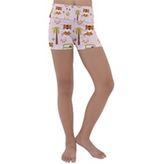 Cute-tiger-car-safari-seamless-pattern Kids  Lightweight Velour Yoga Shorts by uniart180623