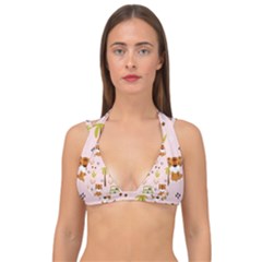 Cute-tiger-car-safari-seamless-pattern Double Strap Halter Bikini Top by uniart180623