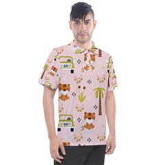 Cute-tiger-car-safari-seamless-pattern Men s Polo Tee by uniart180623