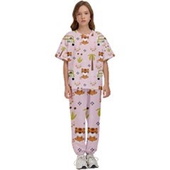 Cute-tiger-car-safari-seamless-pattern Kids  Tee And Pants Sports Set by uniart180623