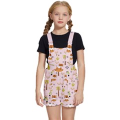 Cute-tiger-car-safari-seamless-pattern Kids  Short Overalls by uniart180623