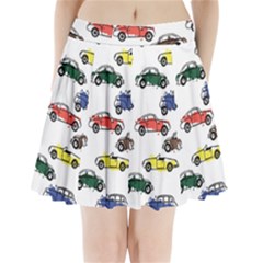 Cars-pattern Pleated Mini Skirt