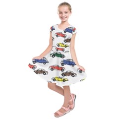 Cars-pattern Kids  Short Sleeve Dress by uniart180623