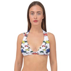 Cars-pattern Double Strap Halter Bikini Top by uniart180623