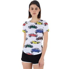 Cars-pattern Back Cut Out Sport Tee by uniart180623