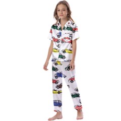 Cars-pattern Kids  Satin Short Sleeve Pajamas Set by uniart180623