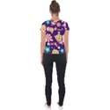 Owl-pattern-background Short Sleeve Sports Top  View2