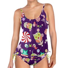 Owl-pattern-background Tankini Set by uniart180623