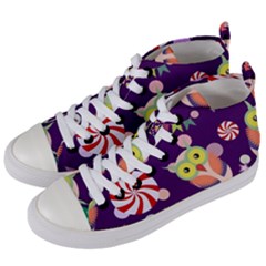 Owl-pattern-background Women s Mid-top Canvas Sneakers by uniart180623