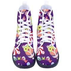 Owl-pattern-background Kid s High-top Canvas Sneakers by uniart180623