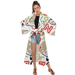 Animals-pattern Maxi Kimono by uniart180623