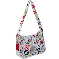 Animals-pattern Zip Up Shoulder Bag