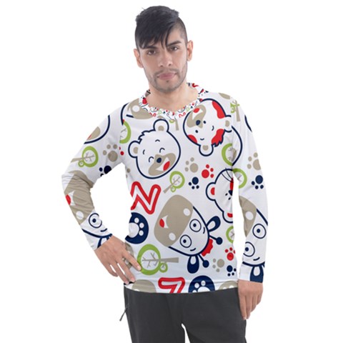 Animals-pattern Men s Pique Long Sleeve Tee by uniart180623