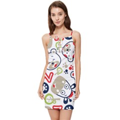 Animals-pattern Summer Tie Front Dress by uniart180623