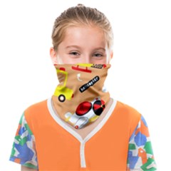 Seamless-pattern-cartoon-with-transportation-vehicles Face Covering Bandana (kids) by uniart180623