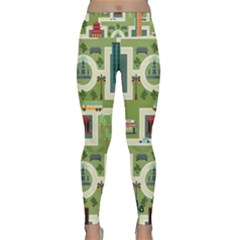 City-seamless-pattern Lightweight Velour Classic Yoga Leggings