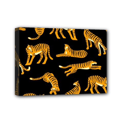 Seamless-exotic-pattern-with-tigers Mini Canvas 7  X 5  (stretched) by uniart180623