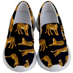 Seamless-exotic-pattern-with-tigers Kids Lightweight Slip Ons by uniart180623