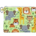 Seamless-pattern-vector-with-animals-wildlife-cartoon Canvas Cosmetic Bag (XXXL) View1