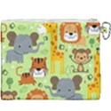 Seamless-pattern-vector-with-animals-wildlife-cartoon Canvas Cosmetic Bag (XXXL) View2