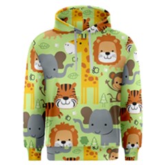 Seamless-pattern-vector-with-animals-wildlife-cartoon Men s Overhead Hoodie by uniart180623