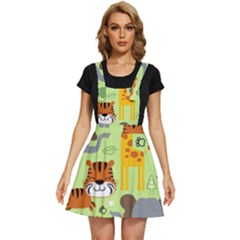 Seamless-pattern-vector-with-animals-wildlife-cartoon Apron Dress by uniart180623