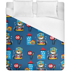 Racing-car-printing-set-cartoon-vector-pattern Duvet Cover (california King Size) by uniart180623