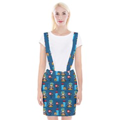 Racing-car-printing-set-cartoon-vector-pattern Braces Suspender Skirt by uniart180623