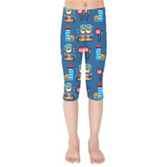 Racing-car-printing-set-cartoon-vector-pattern Kids  Capri Leggings  by uniart180623