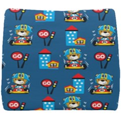 Racing-car-printing-set-cartoon-vector-pattern Seat Cushion by uniart180623