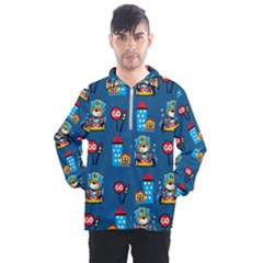 Racing-car-printing-set-cartoon-vector-pattern Men s Half Zip Pullover by uniart180623