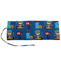 Racing-car-printing-set-cartoon-vector-pattern Roll Up Canvas Pencil Holder (s) by uniart180623