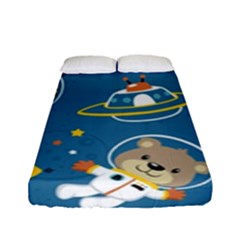 Seamless-pattern-funny-astronaut-outer-space-transportation Fitted Sheet (full/ Double Size) by uniart180623