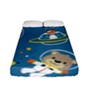 Seamless-pattern-funny-astronaut-outer-space-transportation Fitted Sheet (Full/ Double Size) View1