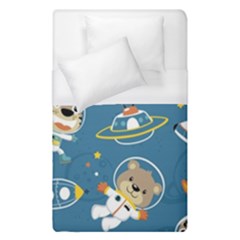 Seamless-pattern-funny-astronaut-outer-space-transportation Duvet Cover (single Size) by uniart180623